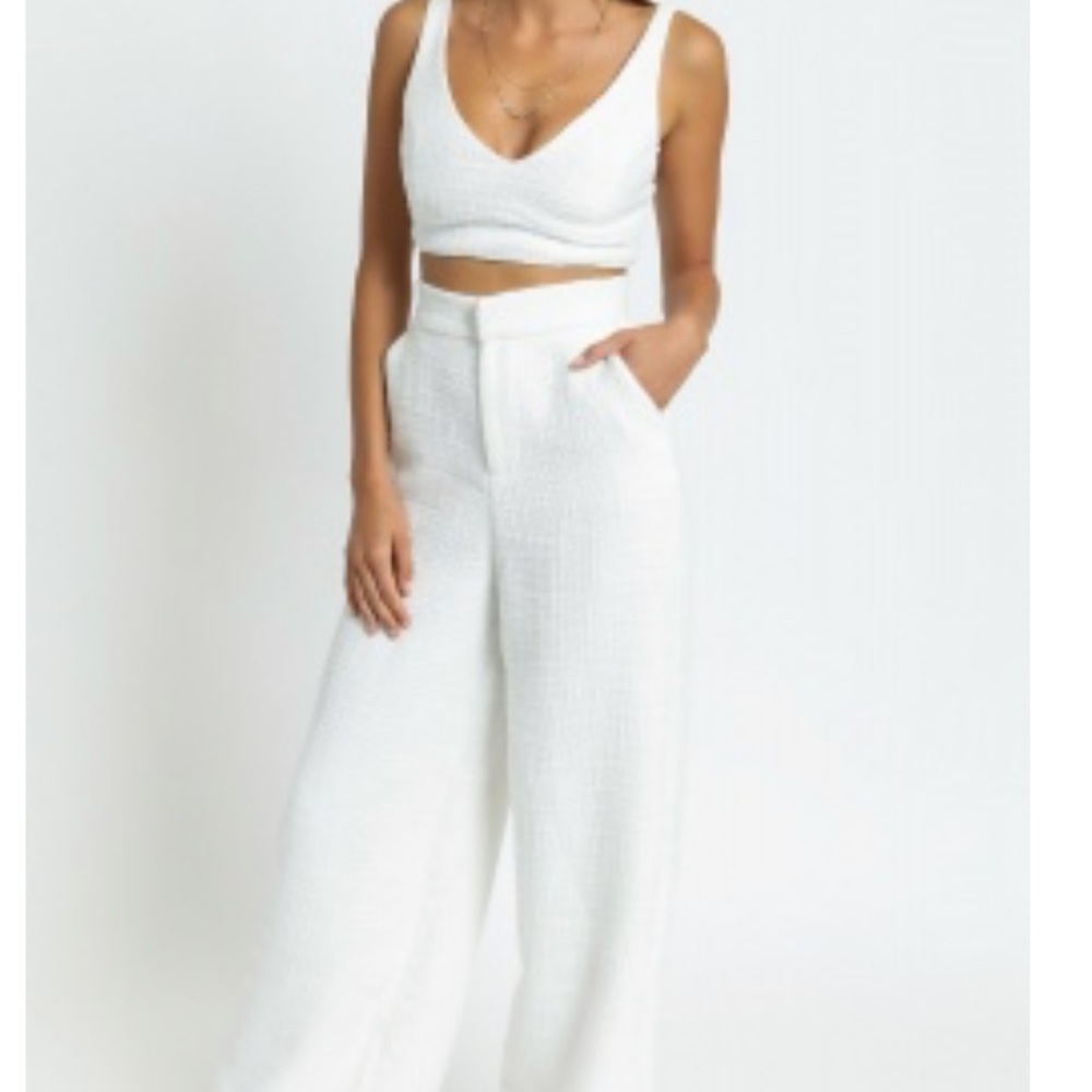 Showpo white 2 piece knit set